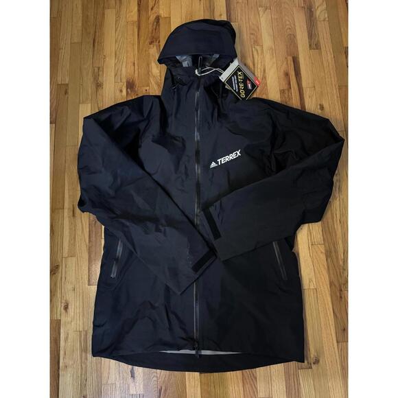 Adidas Terrex Jacket Mens Large Black TRK GTX PRO J Gore-Tex Pro Hooded HH8899